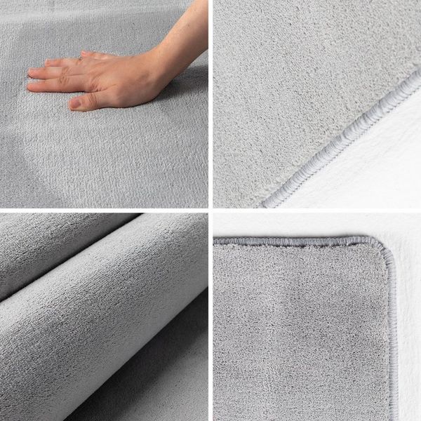 Carpettex Veloursteppich Unicolor - Einfarbig, Läufer, Höhe: 7 mm, Kurzflor Rund Teppich Anti-Rutsch Rückseite Waschbar Flauschiger