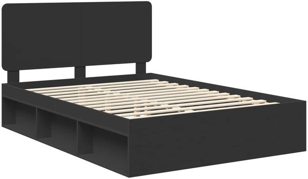 vidaXL Bettrahmen Schwarz 140 x 200 cm Massives Kiefernholz 3412480 Bild 4