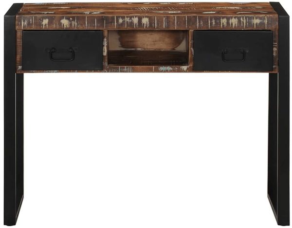 Konsolentisch, Beistelltisch, Konsole Mehrfarbig 100x35x75 cm Massivholz Altholz