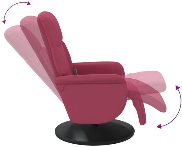 vidaXL Massagesessel mit Fußteil Weinrot Samt 356696 Bild 7