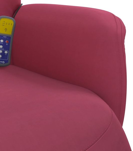 vidaXL Massagesessel mit Fußteil Weinrot Samt 356696 Bild 8