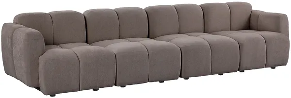 Vente-unique - CARLIVI Sofa Stoff Schokoladenbraun - B 92 cm x H 73 cm x L 336 cm