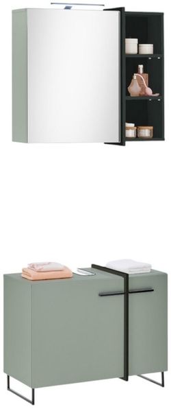 moebel-dich-auf Badmöbel-Set MESSINA, (Set 4, 2-St, Spiegelschrank, Wbu), Softclose-Funktion
