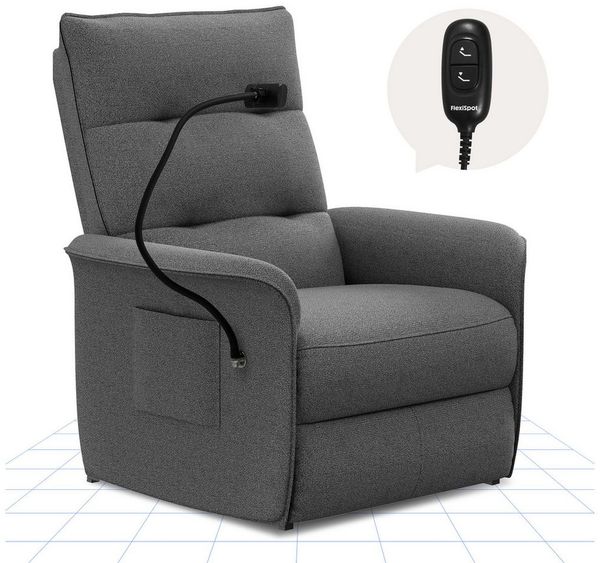 FLEXISPOT Sessel Elektrischer Relaxsessel – Ergonomischer Liegesessel mit Relaxfunktion (leicht zu montieren, kompakt verpackt & einfach zu transportieren), Fernsehsessel, ergonomisch, bis 200 kg belastbar, 105°-155°