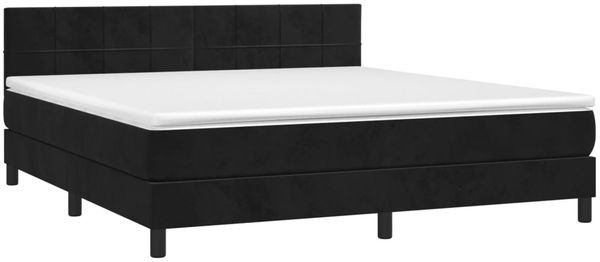 vidaXL Boxspringbett mit Matratze & LED Schwarz 180x200 cm Samt 3134419 Bild 3