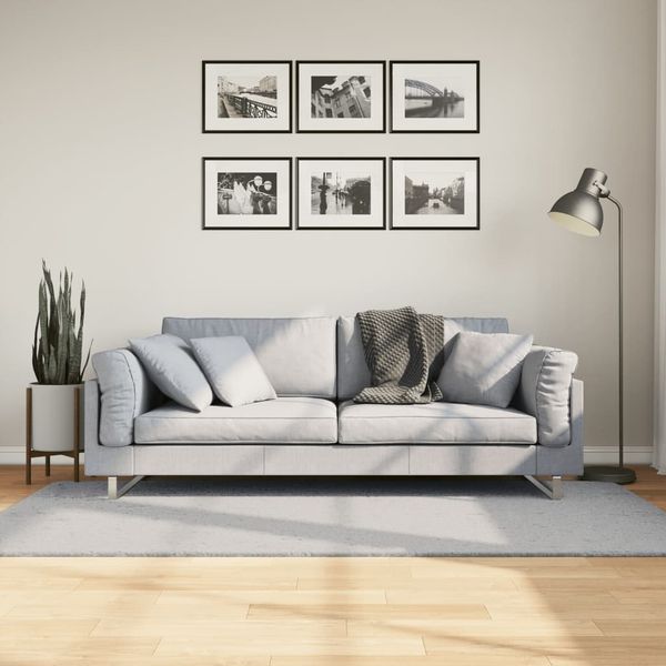 vidaXL Teppich HUARTE Kurzflor Weich und Waschbar Grau 100x200 cm 375074