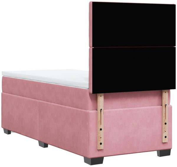 vidaXL Boxspringbett mit Matratze Rosa 100x200 cm Samt 3290851 Bild 10