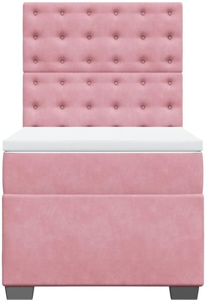 vidaXL Boxspringbett mit Matratze Rosa 100x200 cm Samt 3290851 Bild 4