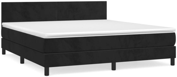 vidaXL Boxspringbett mit Matratze Schwarz 180x200 cm Samt 3141199