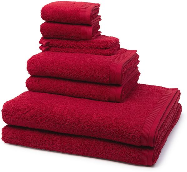 Möve Superwuschel 8 tlg. Frottier-Set - 2 X Handtuch (50 X 100cm), 2 X Duschtuch (80 X 150cm), 2 X Gästetuch (30 X 50cm), 2 X Waschhandschuh (15 X 20cm) - 520 g/m2 - Ruby
