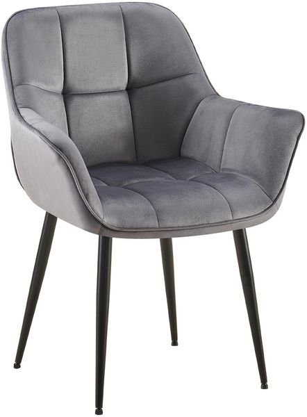 Esszimmerstuhl GUNIM - Samt Dunkelgrau 65x58x85 cm | Essstühle Esszimmerstühle Küchenstühle Wohnzimmerstühle