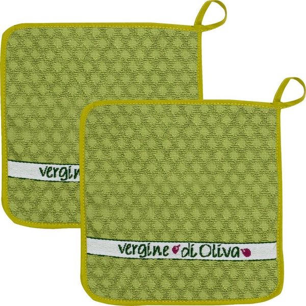 Kracht Topflappen Topflappen "Olio extra" 2er-Pack, Frottier Uni
