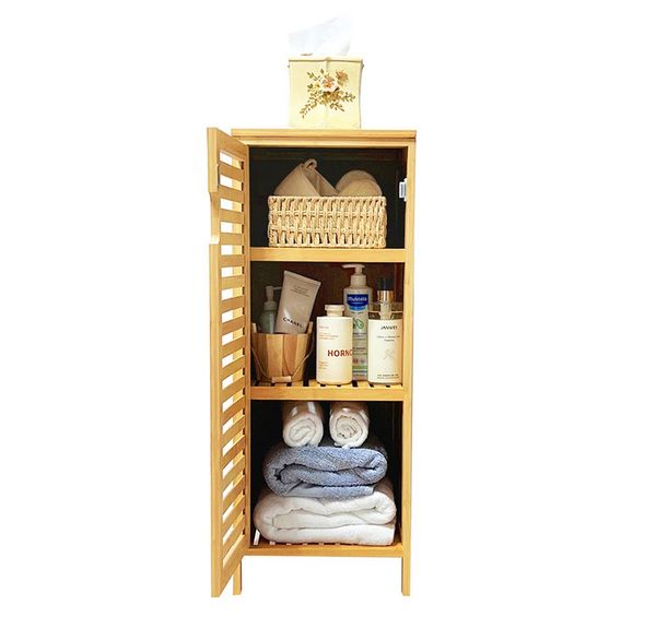WAOHO Badkommode Badezimmerschränke aus Bambus,Badkommode,Küchenschrank,Sideboard