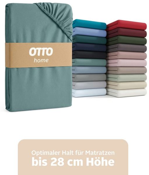 OTTO home Spannbettlaken BLACKBERRY in BASIC und PREMIUM Qualität, 100% Baumwolle, Jersey (160 g/m), Gummizug: rundum, (1 Stück), für hohe Matratzen bis 28 cm, Bettlaken, Spannbetttuch, pflegeleicht