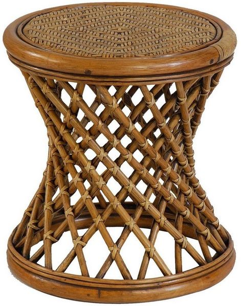 Krines Home Fußhocker Rattan Hocker Sitzhocker Rattanhocker Blumenhocker Schemel Badhocker, geflochten