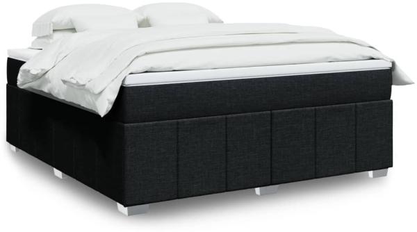 vidaXL Boxspringbett mit Matratze Schwarz 180x200 cm Stoff 3285493