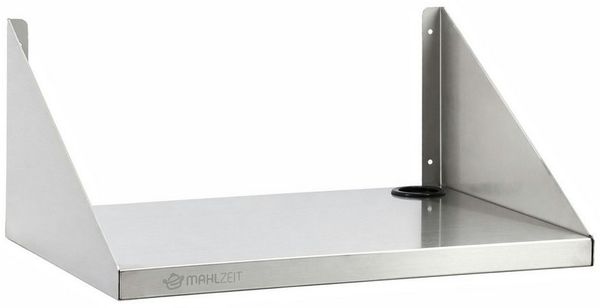 Mahlzeit Wandregal Edelstahl Mikrowellenregal 60x45 cm mit Kabeldurchführung, Stabile Konstruktion für den täglichen Einsatz