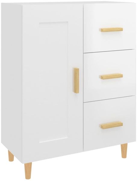 Sideboard, Kommode Hochglanz-Weiß 69,5x34x90 cm Holzwerkstoff j1807p