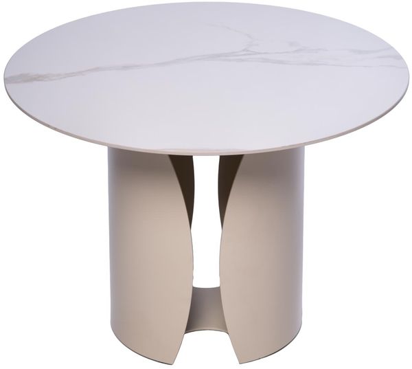 Beistelltisch >Kira 1< in gesinteter Stein cremeweiß - 42x60 (HxD)