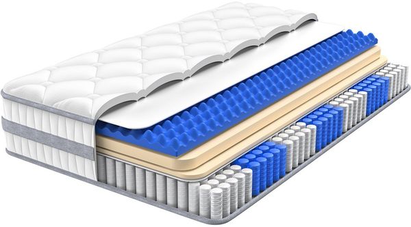 Boxspringmatratze Taschenfederkernmatratze 7 Zonen Federkernmatratze, Luxus matratze, Patbrela, 26 cm hoch,orthopädisch,Zertifizierte Qualität, passt sich dem Körper