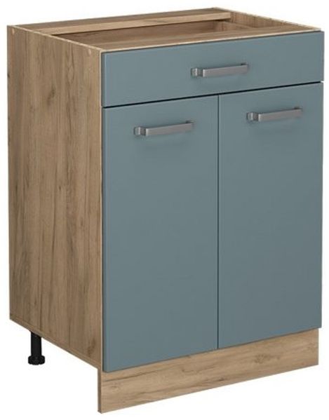 Küchenunterschrank R-Line Blau-Grau 60 cm mit Schublade, ohne Arbeitsplatte Vicco Bild 4