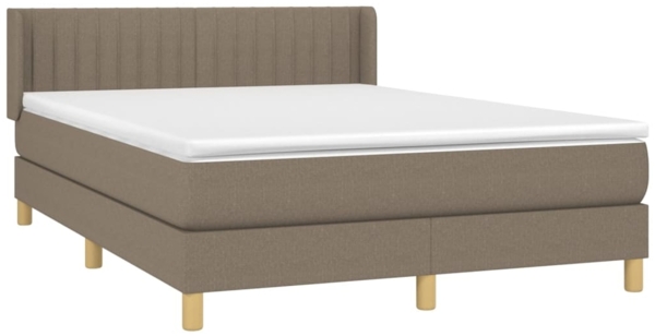 vidaXL Boxspringbett mit Matratze Taupe 140x190 cm Stoff 3130429 Bild 2