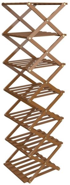 JEOBEST Schuhregal Faltbares Schuhregal aus Bambus Organizer Platzsparend, Regal für Deko, (4/5/6/7 Ebenen) Schuhregal schmal, Küchenregal, 25x25cm