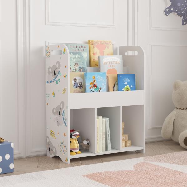 Kinderregal Røyrvik 75 x 62 x 29 cm mit Koala Motiv [en. casa]