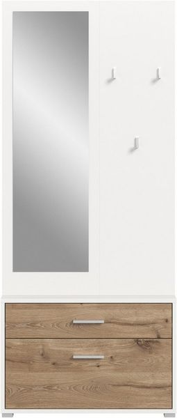 INOSIGN Kompaktgarderobe Morrea, Höhe 190 cm, 1 Schubkästen, 6 Haken, 1 Kleiderstange, 7 Fächer (1-St) schmale Garaderobe, Stauraum, Flur, Diele