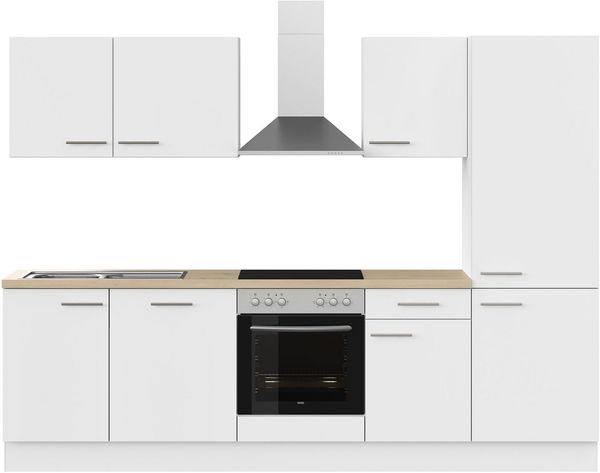 IMPULS KÜCHEN Küchenzeile "Tirana", Ausrichtung wählbar, Schubkästen mit Soft-Close, vormontiert, wahlweise mit E-Geräten, mit Vollauszug, Breite 280 cm