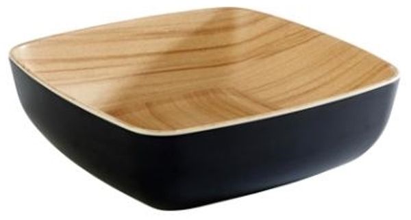 Schüssel Frida 0 85 l - 16 5x16 5x5 5 cm - Melamin - schwarz/holzoptik - 6 Stk/Pack