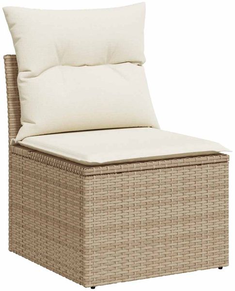 vidaXL 8-tlg. Garten-Sofagarnitur mit Kissen Beige Poly Rattan 3326439 Bild 3