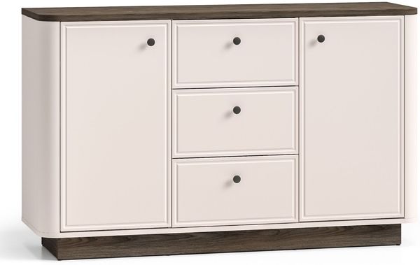Selsey 'Vilavio' Sideboard 2-türig, 3 Schubladen, Kaschmir/Eicheoptik Dunkel, 138 cm