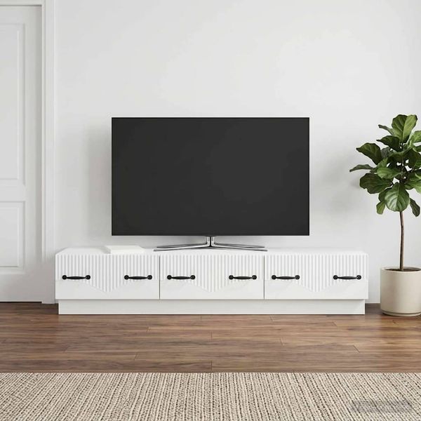 vidaXL TV-Schränk mit Schubladen Weiß 147 x 34,5 x 27 cm Holzwerkstoff 895395