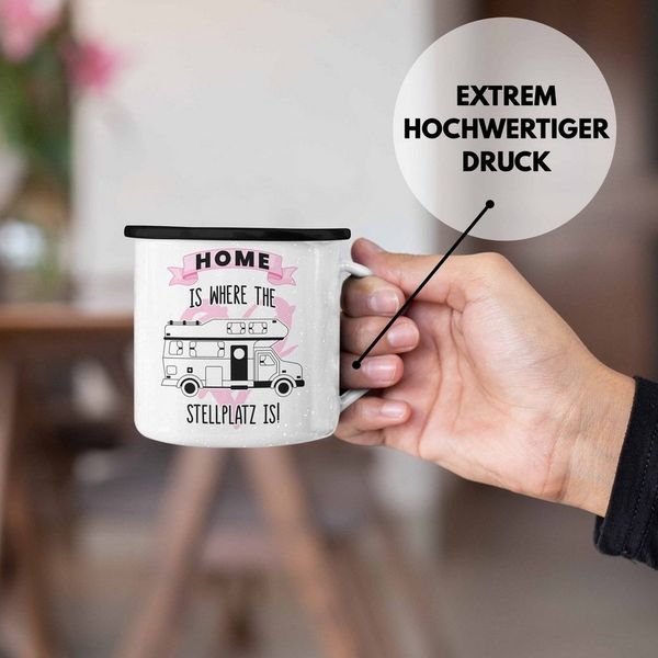 Trendation Thermotasse Trendation - Wohnwagen Camper Emaille Tasse Geschenke Wohnmobil für Mä