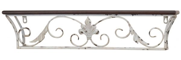 Metall Wandkonsole/Wandregal im Landhaus-Stil, 60cm weiß