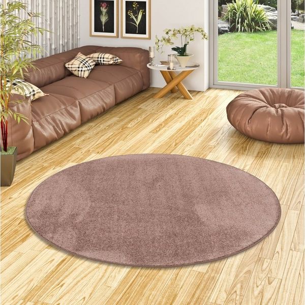 Snapstyle Veloursteppich Hochflor Velours Teppich Luna Rund, Rund, Höhe: 16 mm