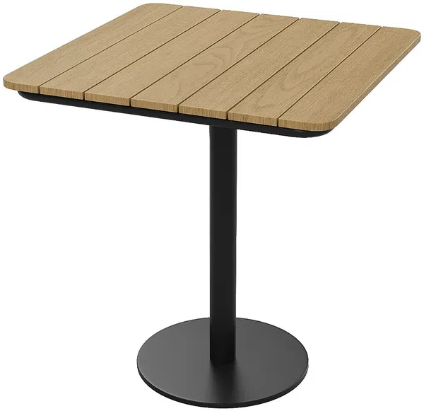Vente-unique - LYLIOS Garden dining set Metall Schwarz - B 70 cm x H 75 cm x L 70 cm