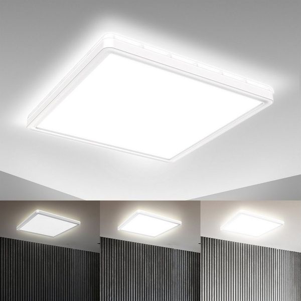 B.K.Licht Deckenleuchte LED Decken-Panel 293x293x28mm dimmbar Backlight Ultra-flach - BKL1311, Dimmfunktion, LED fest integriert, 4000K - Neutralweiß, Deckenlampe 18W 2400lm Memory-Funktion 4000K neutralweiß - Farbe: Weiß