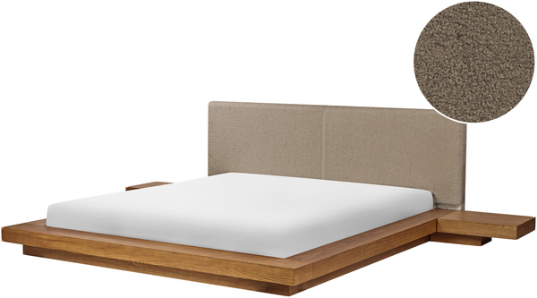 Bett mit Lattenrost Bouclé ZEN 180x200 cm Naturfarbene Esche