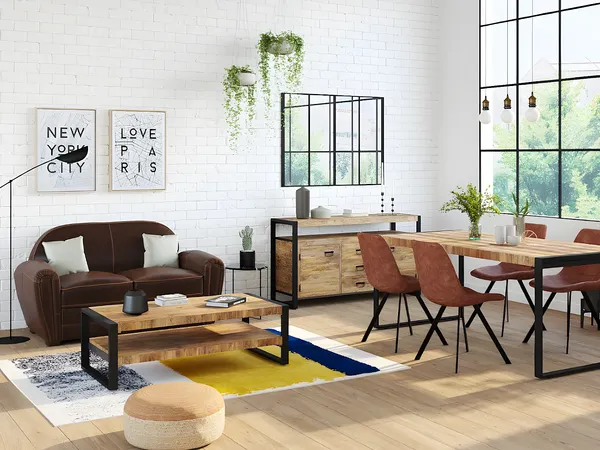 Vente-unique - Ledersofa Vintage 2-Sitzer - Braun - BAUDOIN