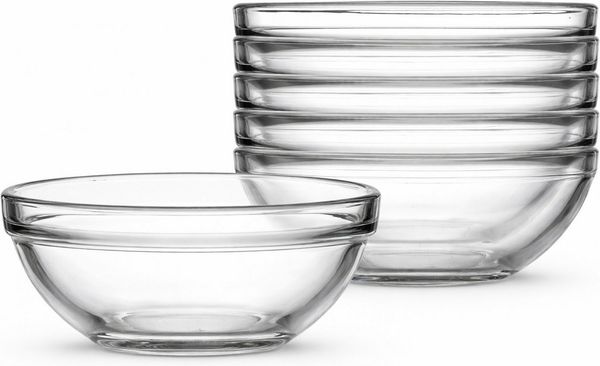 van Well Schale Chefs, 6 Stück, Glas, (Set, 6-tlg), stapelbar, spülmaschinen- und mikrowellengeeignet