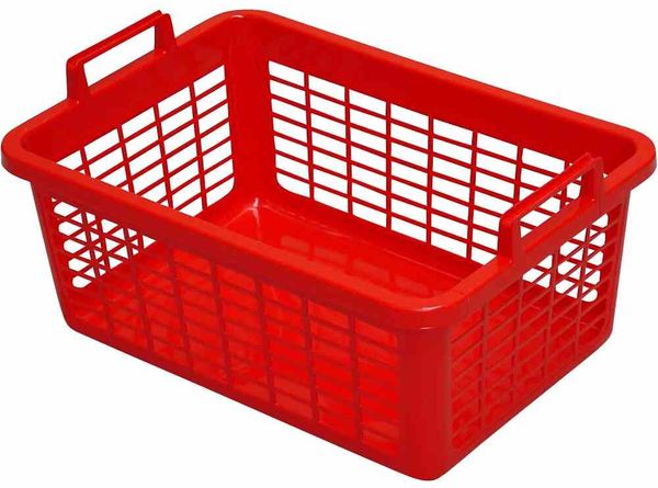 Waschkorb eckig 50 cm rot