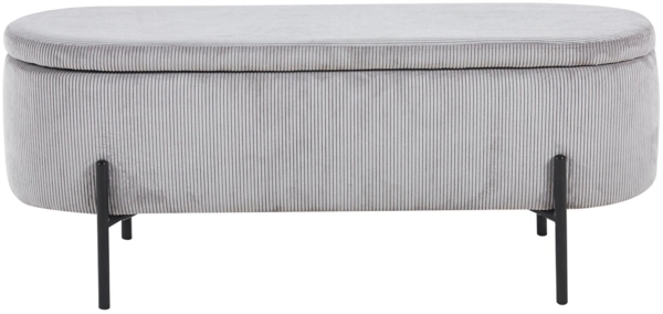 Bettbank mit Stauraumfunktion Hellgrau / Schwarz 110 x 40 x 44 cm