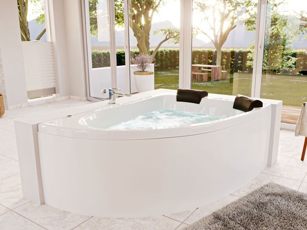 Langeck Whirlpool Royal XL 180x130 rechts Made in Germany 21 Düsen ohne Armatur : Ohne Armaturen