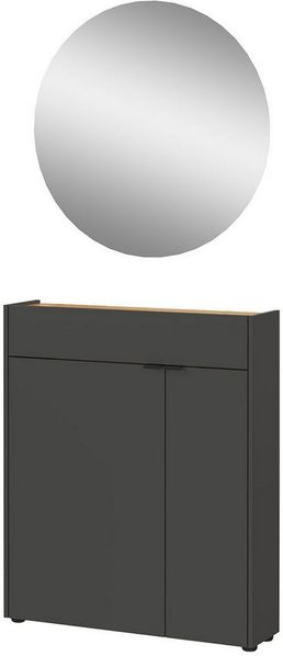 GERMANIA Garderoben-Set Ameca, (2-St), Garderoben-Set bestehend aus Mehrzweckschrank und Spiegel