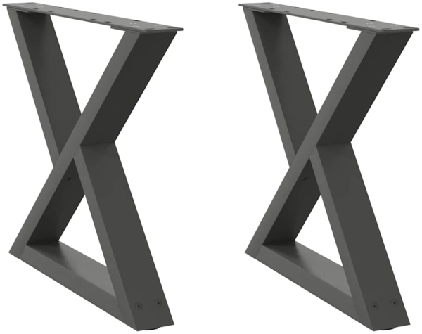 vidaXL Couchtischbeine 2 Stk. Anthrazit 50x(42-43,3) cm Stahl 4012706