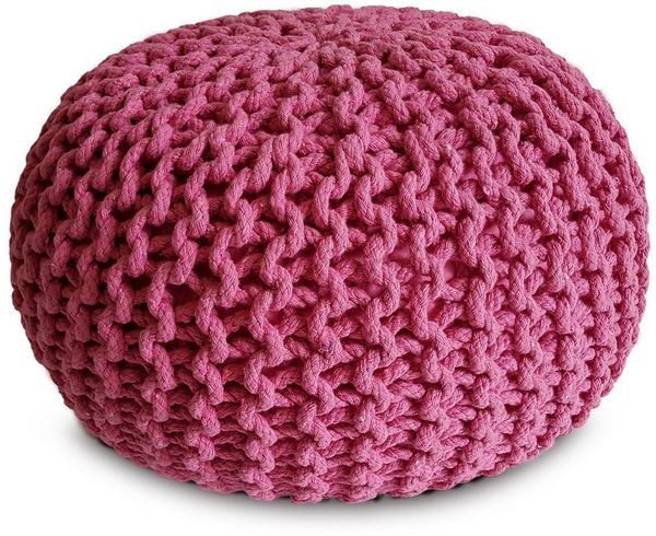 Amagohome Sitzhocker Strickhocker XXL Pouf Ø55 H37cm Bodenkissen Sitzpouf Baumwolle nachhal