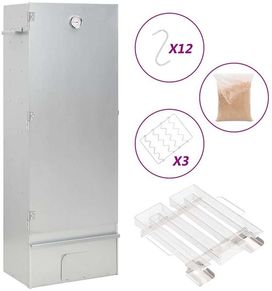 vidaXL Räucherofen mit Kaltrauchgenerator Verzinkter Stahl 3200760