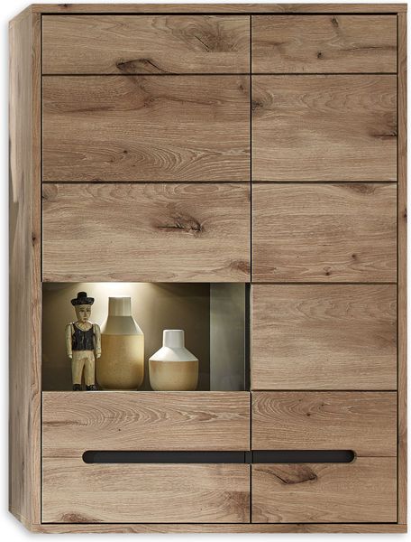 Hängevitrine BELLANO Viking Oak Nature mit LED